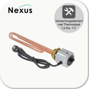 Nexus 1-fase Element +Thermostaat 1000W Koper
