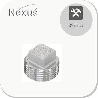 Nexus RVS draadfitting plug 1”