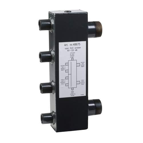Remeha verdeler Quinta 45/65 4 x buis duo verdeler staal zwart 2 ketels max. 120kW