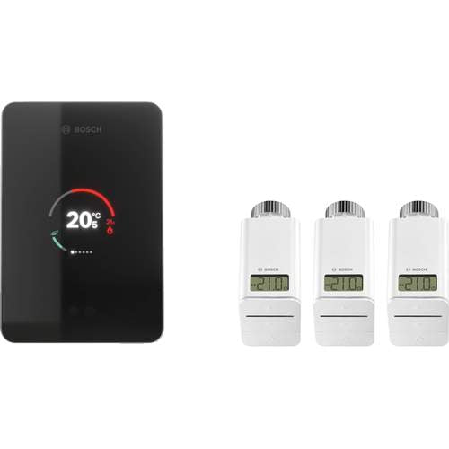 Bosch EasyControl thermostaat set zwart met 3 regelelementen