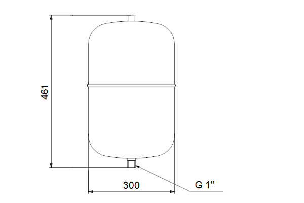Drukvat GT-H 24L PN10 G1 V, verticaal, verticaal, diaphragma