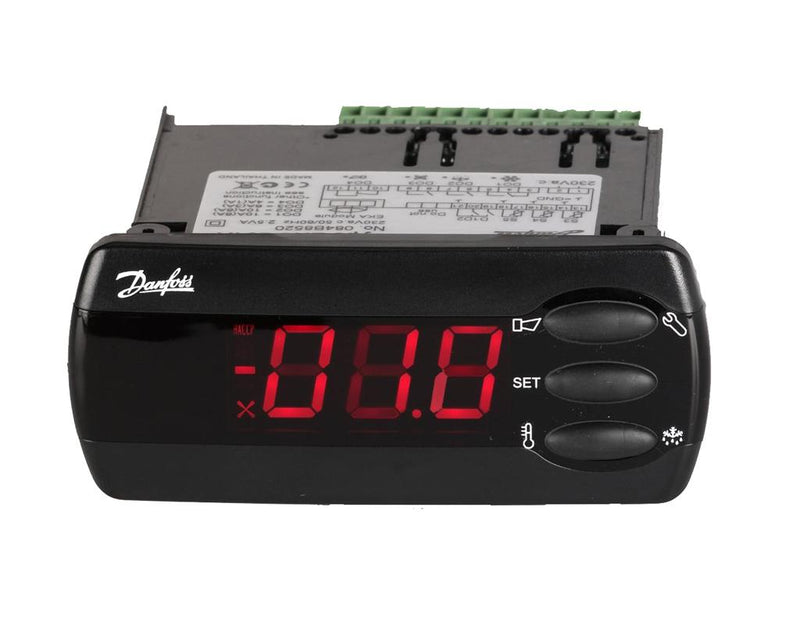 Universele regelaar AK-CC 250A 230Va.c. IP-65 excl. voelers (paneel). Geschikt voor Pt-1000, PTC-1000 voelers. Met vaste MODBUS datacommunicatie.