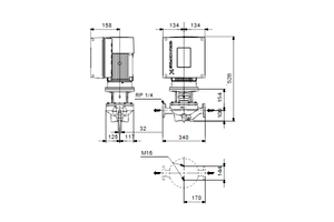 Inlinepomp TPE 32-200/2-S-A-F-A-BQQE 1.1kW 3X400 50Hz