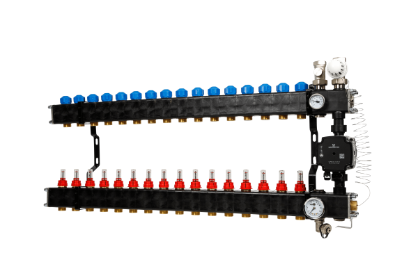 VTE composiet vloerverwarming verdeler  pomp Grundfos UPM3 16-groeps