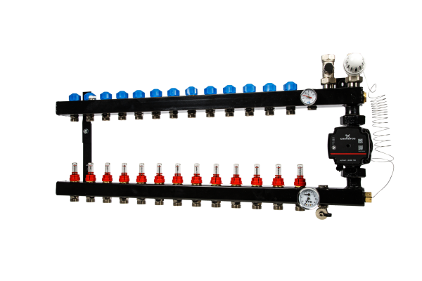 In-line verd. 13-gr. e.c, Grundfos UPM3 aansl. 3/4"inreg.