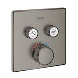 Grohtherm SMARTCONTROL afbouwdeel thermostaat met 2x omstel vierkant hard graphite geborsteld (mat donker grijs) Grohe