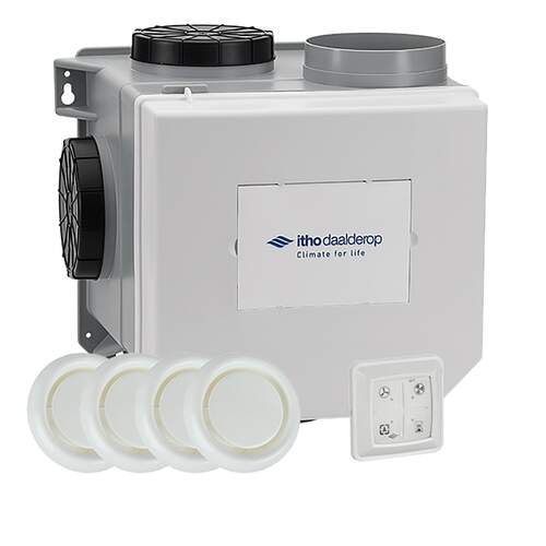 Itho Daalderop CVE-S ECO alles-in-één ventilatiepakket standaard met vochtsensor en RFT