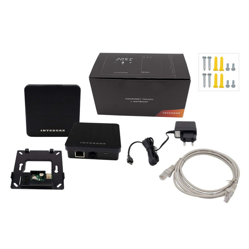 Set Comfort Touch (zwart) en Gateway Intergas