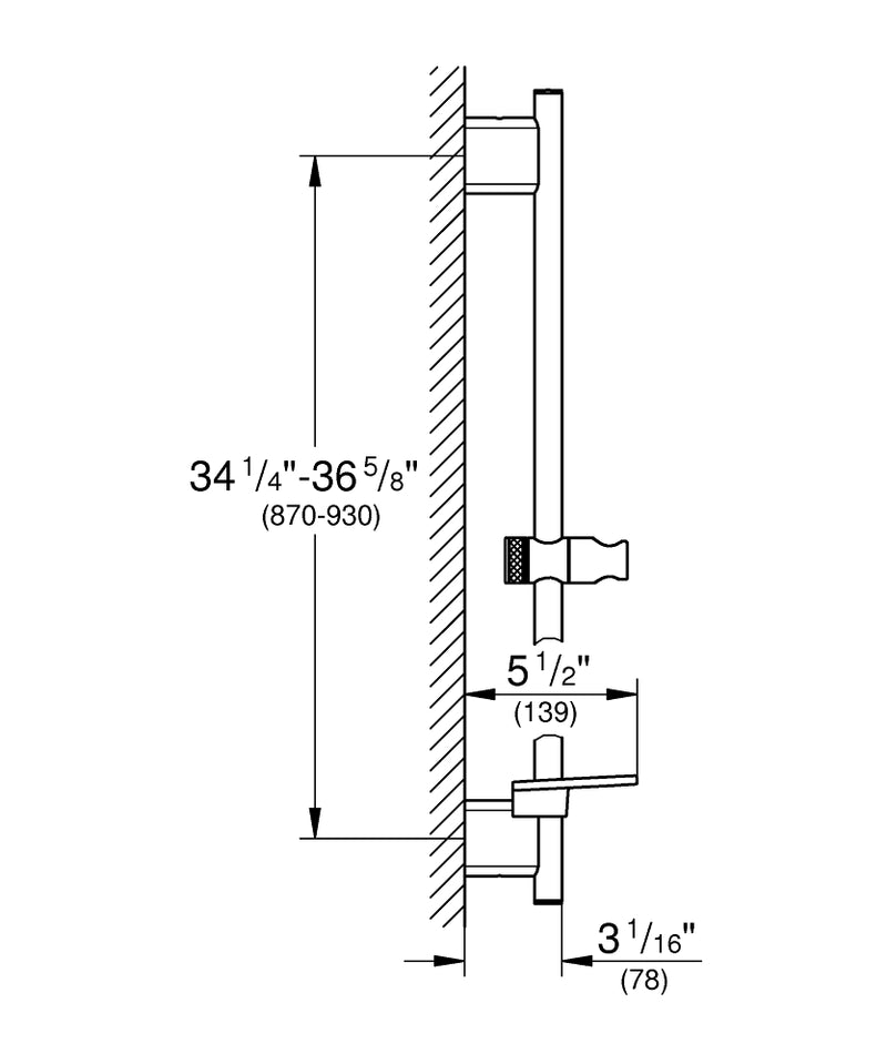 Rainshower SmartActive Glijstang, 900 mm