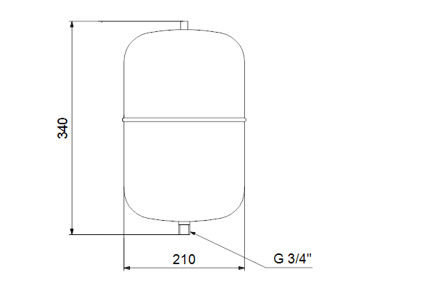 Drukvat MDB GT-H-8 PN10 V 8L , verticaal, diaphragma