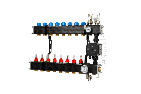 VTE composiet vloerverwarming verdeler  pomp Grundfos UPM3 8-groeps