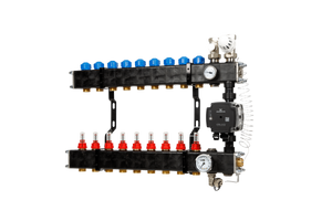 VTE composiet vloerverwarming verdeler  pomp Grundfos UPM3 9-groeps
