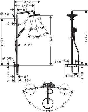 HG Raindance S SHP 240 1jet, therm chr