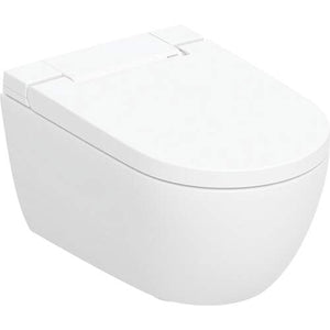 Geberit AquaClean Alba douche-wc met KeraTect en design toiletbril, met deksel voor verzorgende reiniging met water, wit