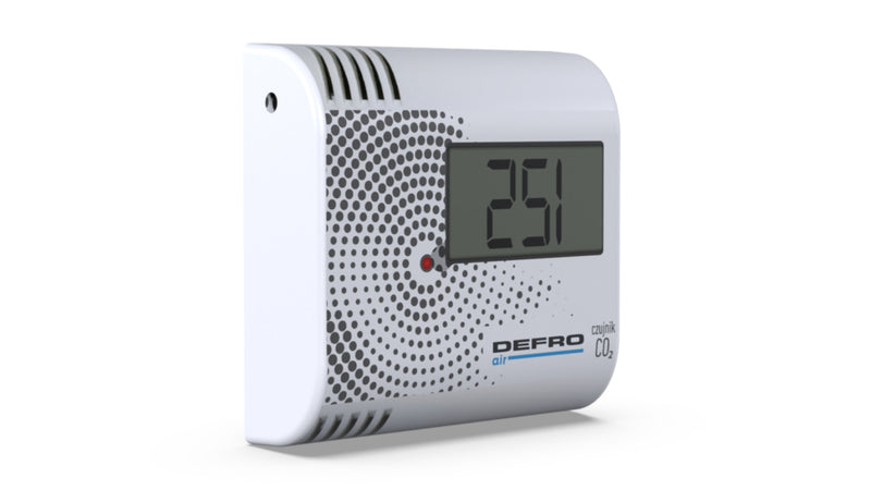 Defro CO₂-sensor met bekabelde voedingseenheid