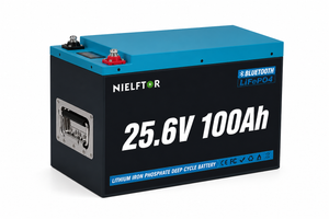 NIELFTOR 25.6V 100Ah 2,56 kW LiFePO4 RV Batterij