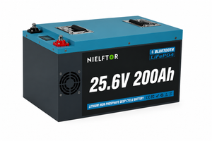 NIELFTOR 25.6V 200Ah 5,12 kW LiFePO4 RV Batterij