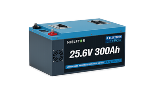 NIELFTOR 25.6V 300Ah 7,68 kW LiFePO4 RV Batterij