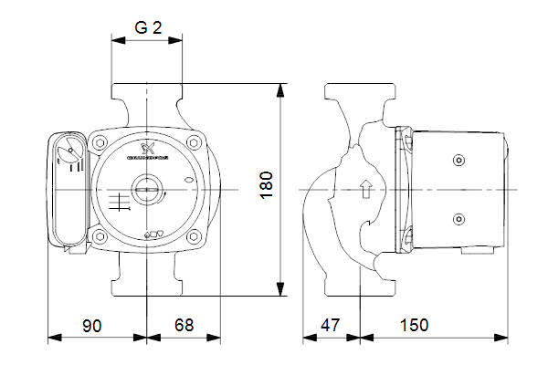 Tapwater circulatiepomp UPS 32-100N 180 1x230V 50Hz 9H