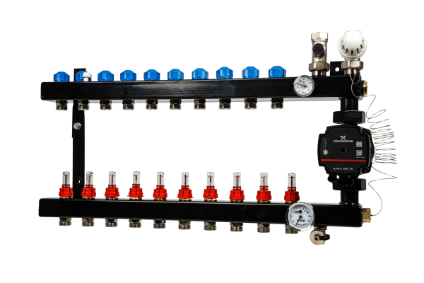 In-line verd. 10-gr. e.c, Grundfos UPM3 aansl. 3/4"inreg.