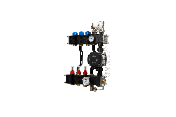 VTE composiet vloerverwarming verdeler  pomp Grundfos UPM3 3-groeps