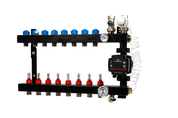 In-line verd. 8-gr. e.c, Grundfos UPM3 aansl. 3/4"inreg.