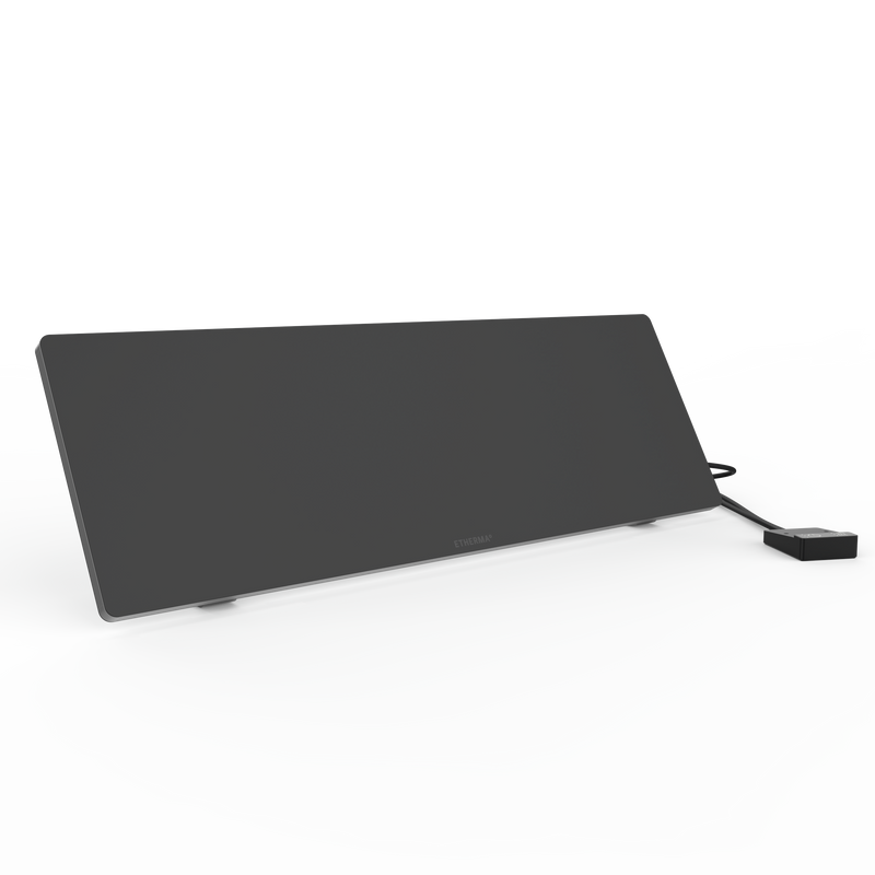 Werkplekverwarming onder bureau, 600x200mm, 90W, Zwart, Timer, 230V