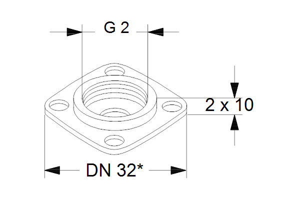 Adaptor A22 2"XDN 32 PN 6