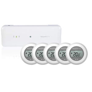 Honeywell Home UFH pakket HCC100 + Round, bedraad, verwarmen/koelen (1x HCC100 + 5x T87HC2011)