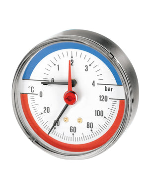 Thermo-Manometer FR 818 TIM-ABS DN80 Axiaal 0-120°C 0-4 bar M 1/2"