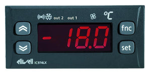 Inbouwthermostaat IC 974LX 12V ac/dc 2x8A/2x5A excl. 2xPTC/NTC sensor 2 setpunten met ontdooiing