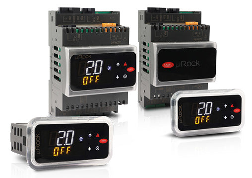 Regelaar DIN rail, U20R00MRK0390, display, 6 relais (5A), output 2x 0-10V, input 3x NTC/PT1000,1x NTC, 2x 0-5V/4-20mA/NTC, 1x 0-10V/NTC/0-5V/4-20mA/PT1000, 6x DI, NFC+BLE, 2x RS485, 24Vac/Vdc