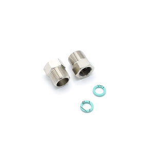 Verloopnippel (2 stuks) verchroomd 1/2' ext. 3/8 int.