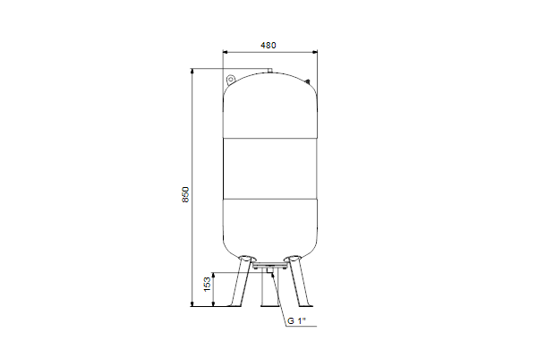 Drukvat GT-U-100 PN16 G1" V, verticaal, balg