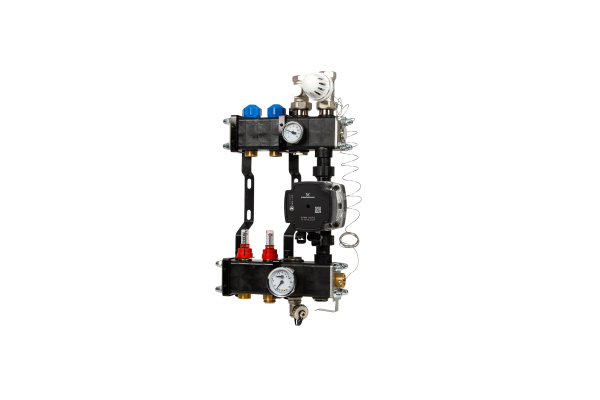 VTE composiet vloerverwarming verdeler  pomp Grundfos UPM3 2-groeps