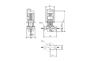 Inlinepomp TP 50-190/2 A-F-A-BQQE 1.5 kW 400Y 50Hz IE3