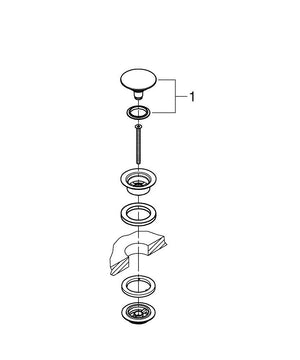 Waste set met push open plug