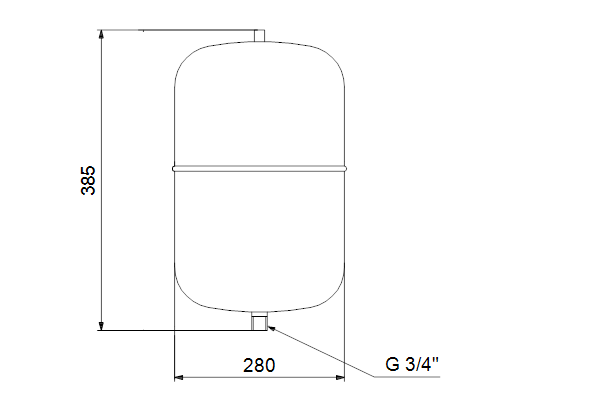 DRUKVAT 18L FM PWNGF18 PN10, verticaal, verticaal, diaphragma