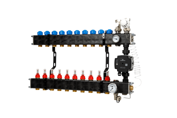 VTE composiet vloerverwarming verdeler  pomp Grundfos UPM3 10-groeps