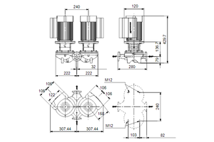 Inlinepomp TPED 32-230/2-S-A-F-A-BQQE 0.75kW 1X230 50Hz