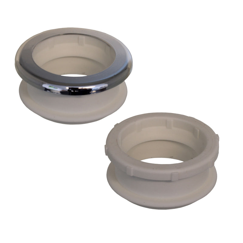 Euromanchet 95R 55 mm Wit TPE, 45 mm pijp, m. rozet