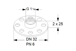 Adaptor A13 1 1/2"XDN 32 PN 6