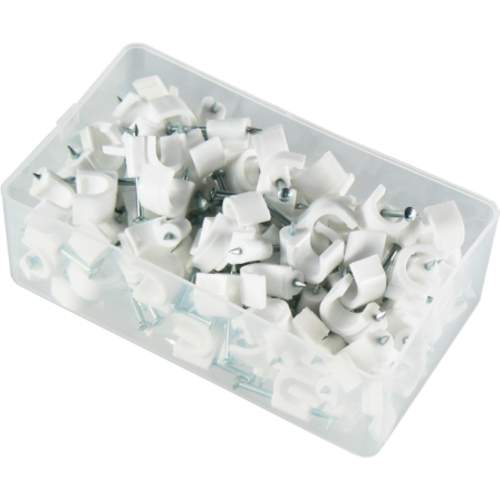 Mepac spijkerclips rond 8-10 mm wit per stuk