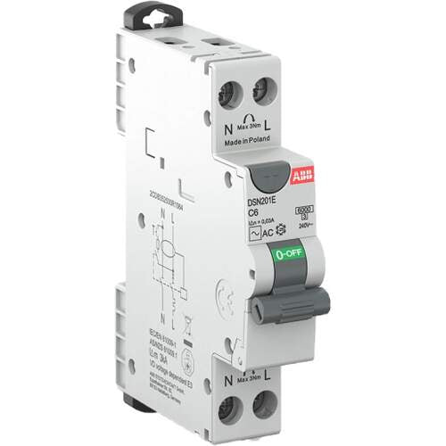 ABB aardlekautomaat 1P+N B kar 16A 30mA 6kA