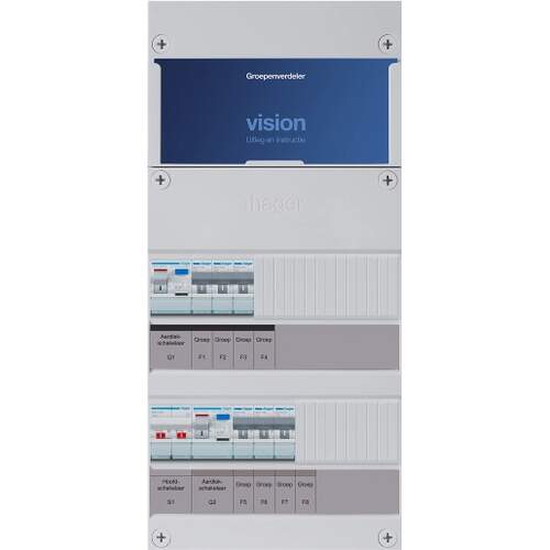 Hager 6-group distribution board HS 2x ALS 30 MA 1-phase