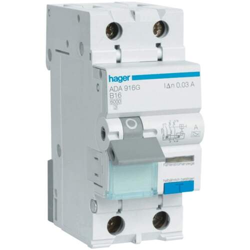 Hager Haco residual current circuit breaker 2p 16A 0.03a b