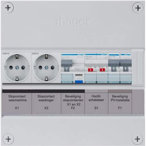 Hager 2-groepenverdeler HS direct/haco +w+w