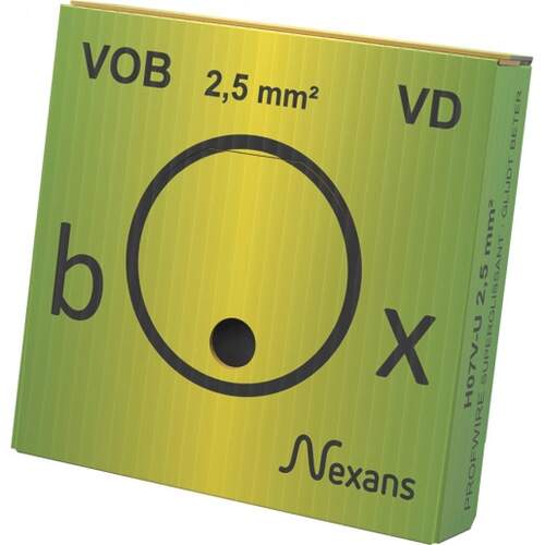 Nexans Profwire VD-box installation wire H07V-U 1x 2.5 mm2 PVC green/yellow