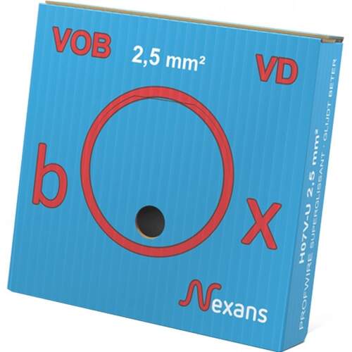 Nexans Profwire VD-box installatiedraad H07V-U 1x 2.5 mm2 PVC blauw