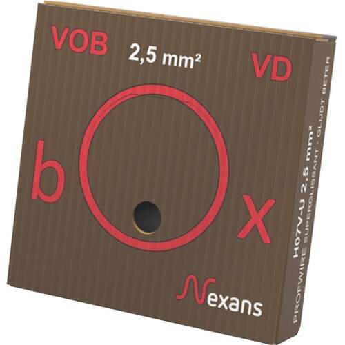 Nexans Profwire VD-box installatiedraad H07V-U 1x 2.5 mm2 PVC bruin